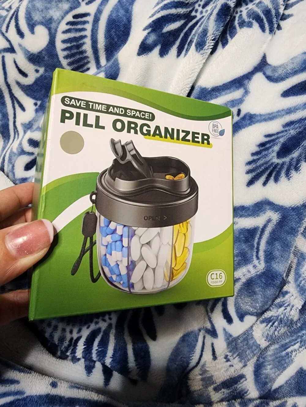 Travel Pill Organizer Box